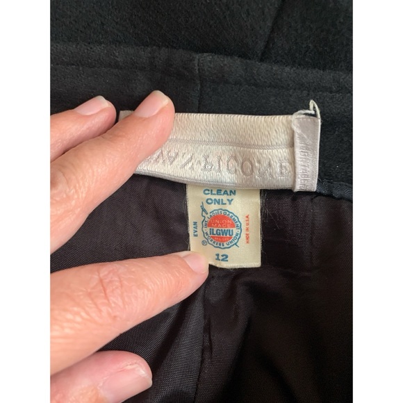 Vintage Black Evan Picone Wool Pleated Trousers Women’s Size 13 - Picture 4 of 5